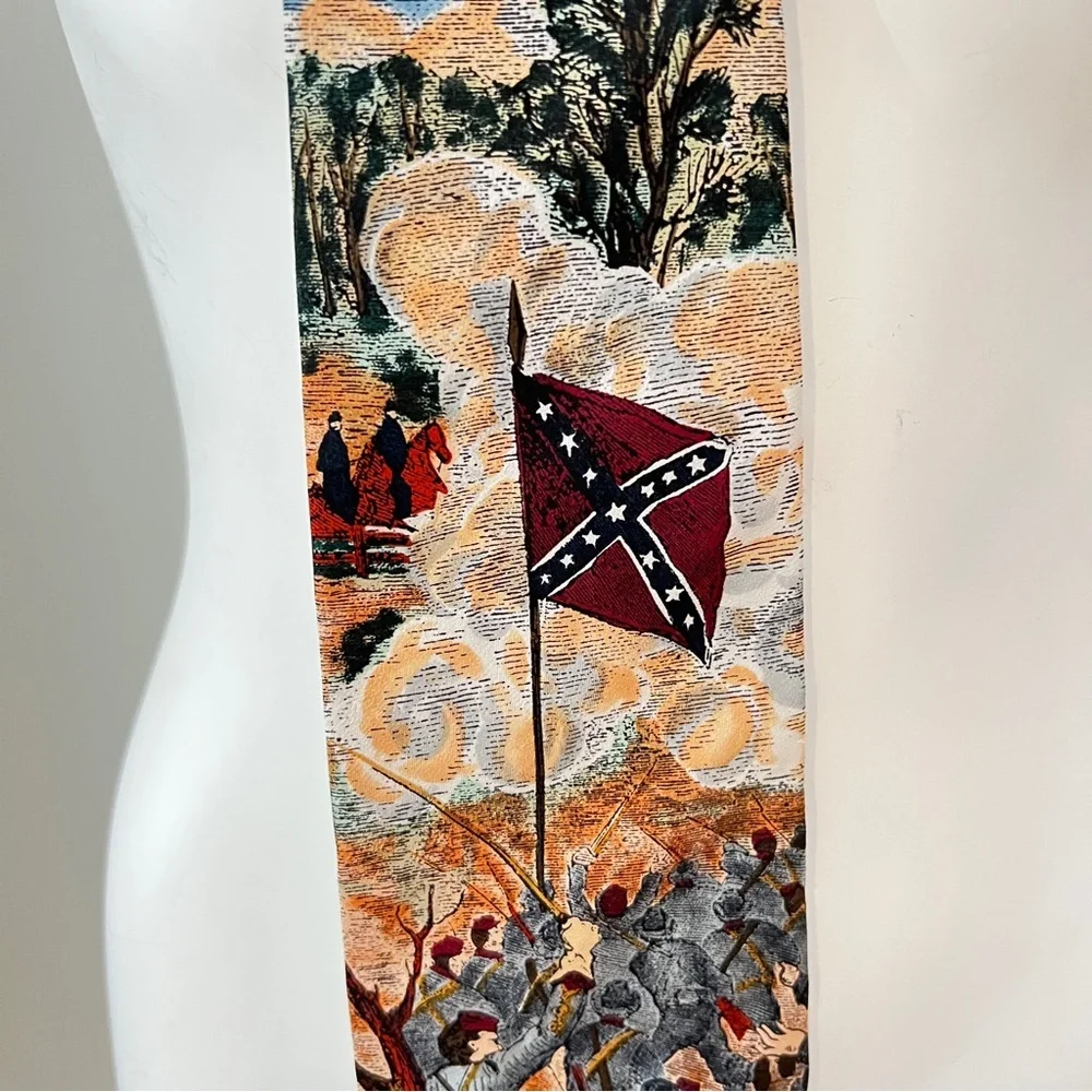 TANGO by Mark Raab - Artistic Blue and Red Tie in 100% Silk. Americana Series